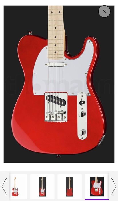 Guitarra Harley Benton Telecaster Vermelha Perolizada + Pedaleira Mooer GE100 + Placa de Audio M-Track Solo