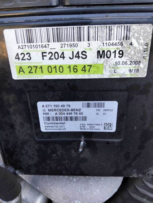 Motor Mercedes C W204 2008 Ref. 271950