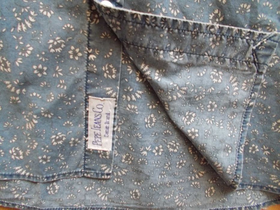 -L- PEPE JEANS PREMIUM DENIM Designerska Koszula Męska L 41 cm UK
