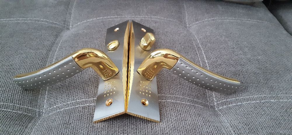 Ручки дверні. Siba Bari Матовий Нікель/золото