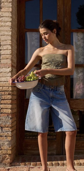 Джинсовые бермуды Stradivarius