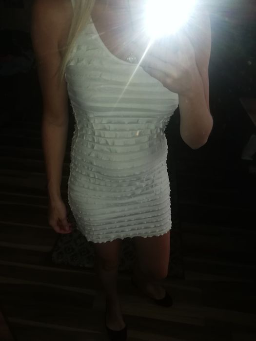 Sukienka tunika h&m xs na s kremowa, bez wad