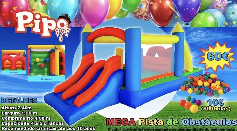 Alugo Insuflável, trampolim e mascotes para animar a festa