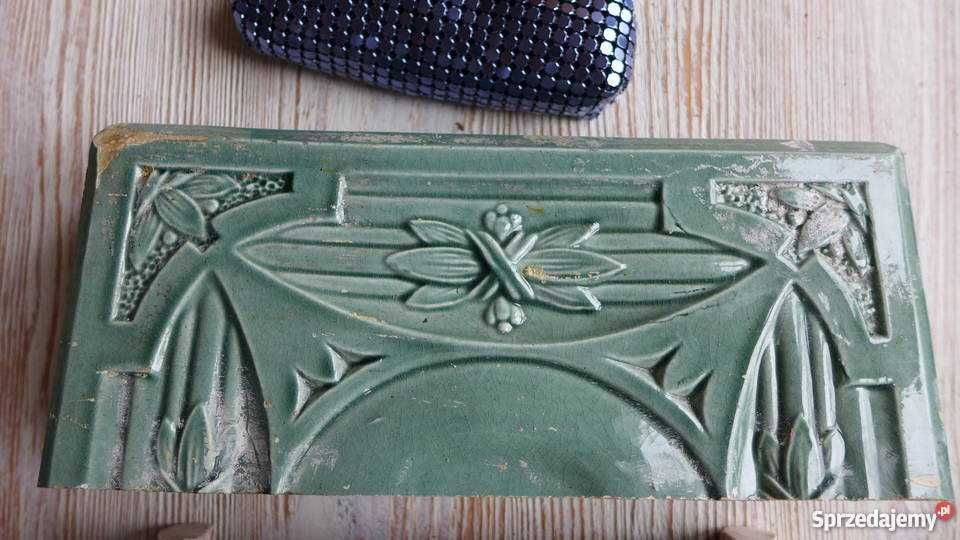 G9 ART DECO oryginalny dekor kafel DWIE POŁÓWKI antyk