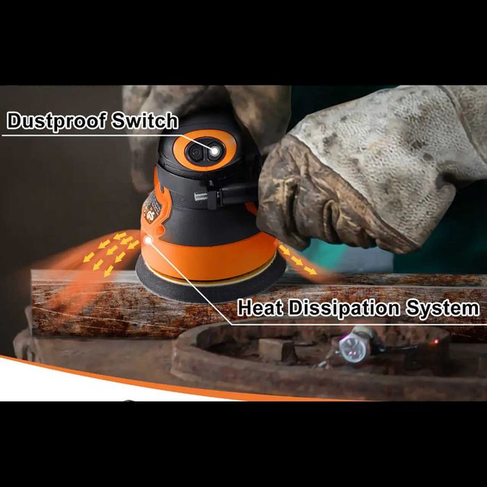 D91- Lixadeira Orbital VEVOR 350W Elétrica Rotativa 125mm 6 VELOCIDADE