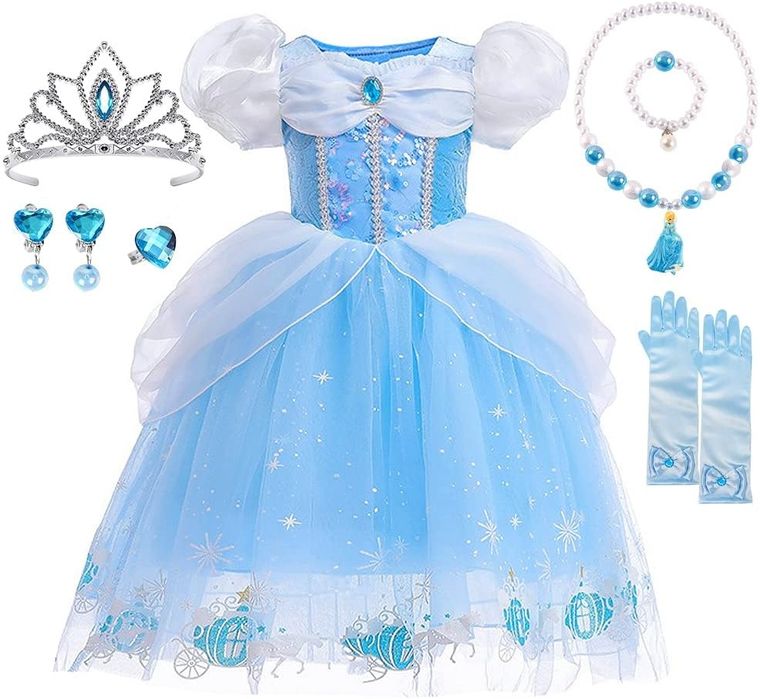 Kostium Księżniczki Syrenki  z Akcesoriami Rozmiar 120Cm 6–7 Lat