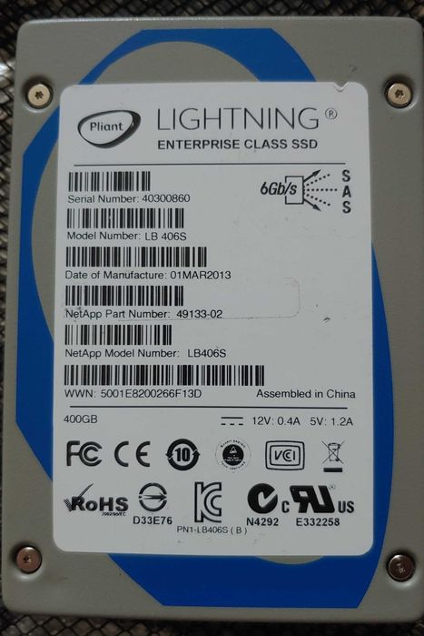 Pliant (Sandisk) LB406S 400Gb SLC