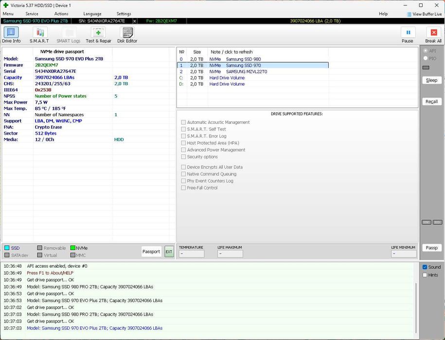 Samsung 970 EVO Plus 2Tb з радіатором та адаптером