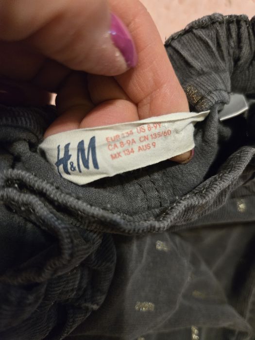 Spodnie sztruksy h&m 134r