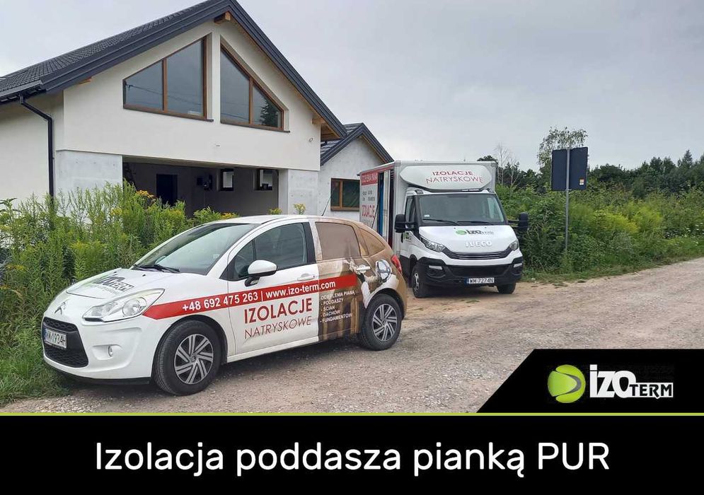 Izolacje pianą pur i nadmuch celulozy