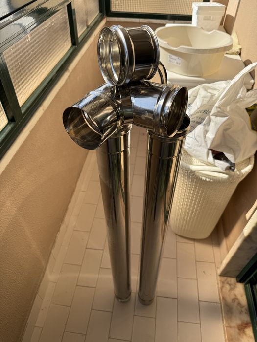 Tubos 80mm em inox para salamandra a pellets