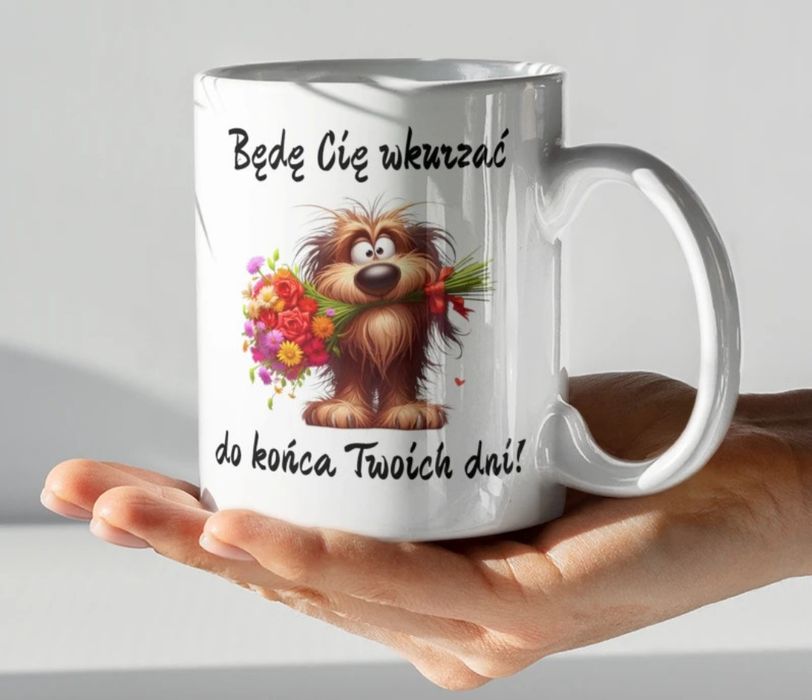 Kubek z nadrukiem dla psiarzy osób kochających psy prezent mikołaj
