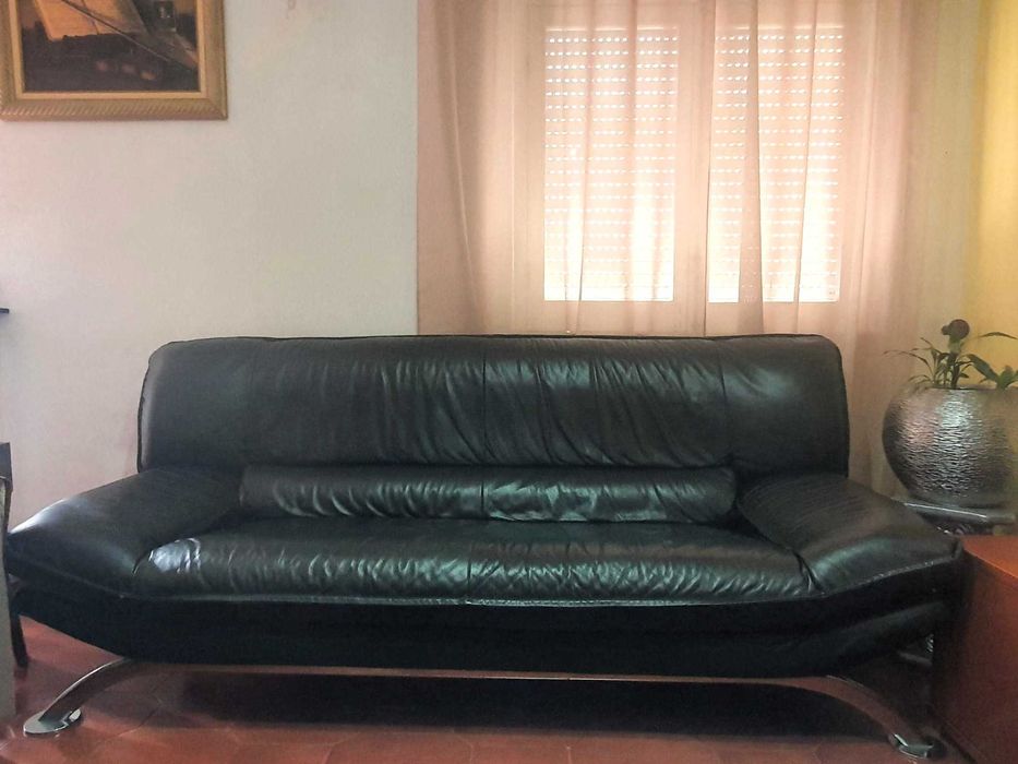 Sofá em pele genuína - Art Noveau