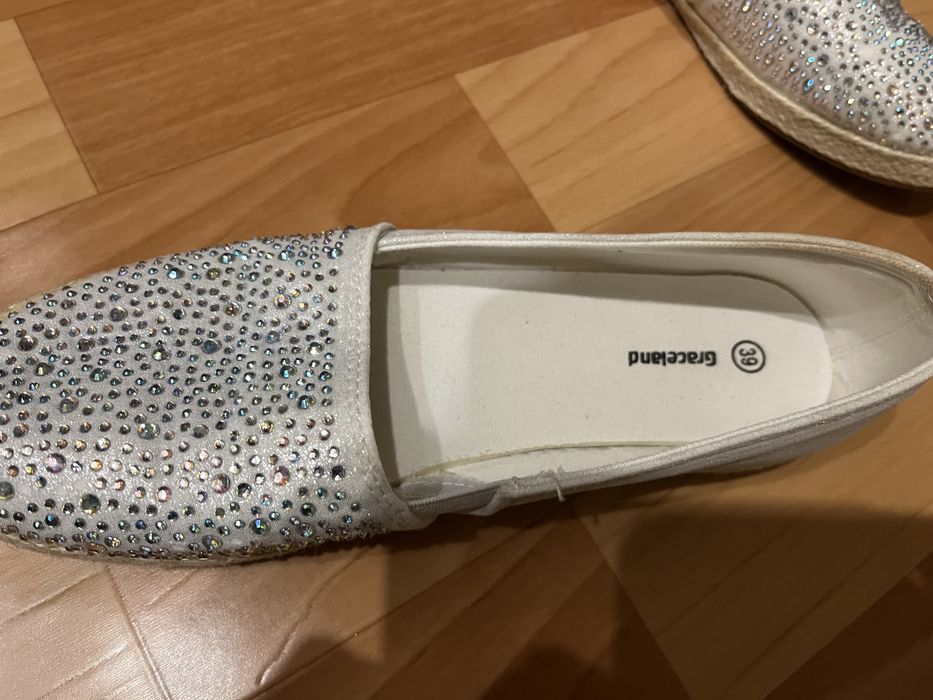 Мокасини/сліпони зі стразами, розмір 39