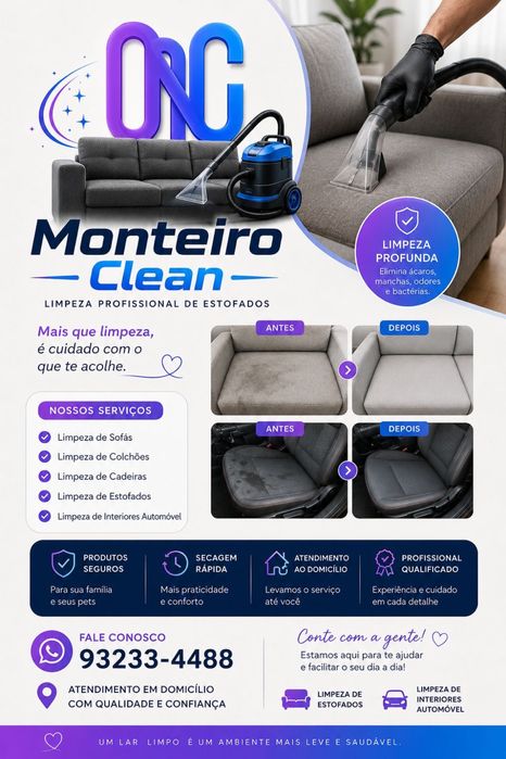 Higienização de estofos limpeza