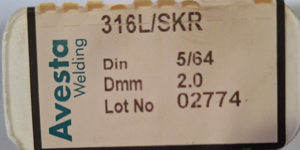 Eléctrodos inox 316 - 2 mm - Avesta Welding - Novo