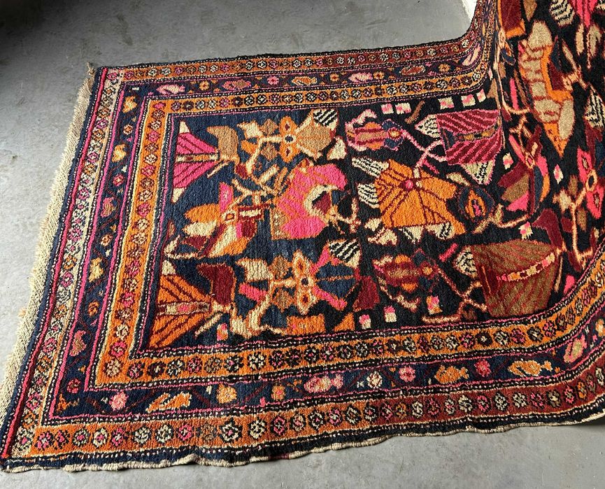 Piękny wełniany dywan chodnik vintage design lata 70 130x360 cm