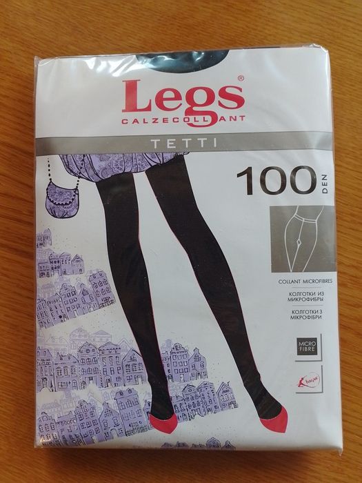 Колготи коготы Legs Tetti 100 den 3 розмір, чорні.