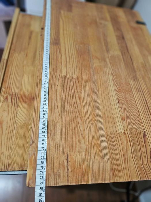 Secretária em Pinho Compacta com Trilho Deslizante - Almada