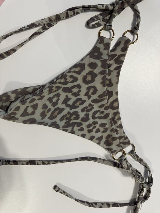 Stroj kapielowy w panterke wiazane bikini geoard cetkj wakacje kot