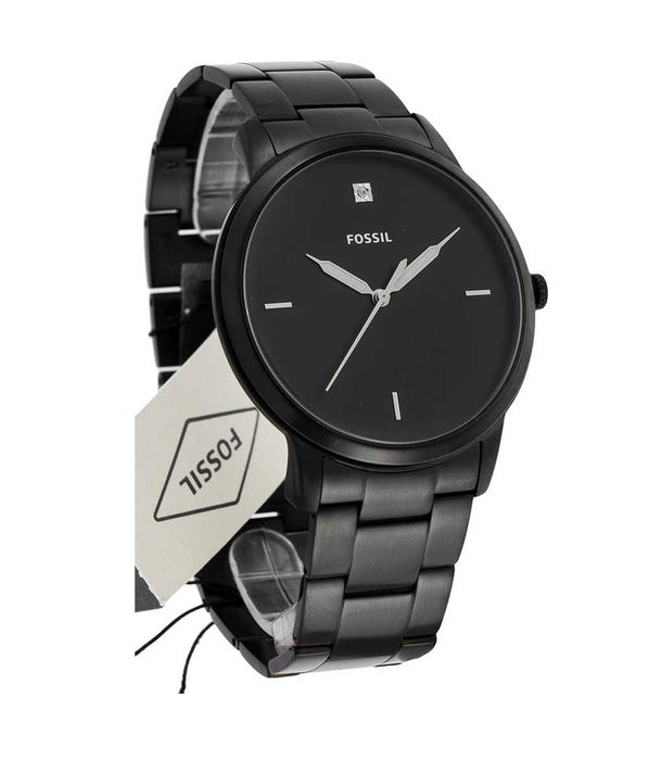 Zegarek FOSSIL Minimalist FS5455 BLACK z Naturalnym Diamentem * NOWY