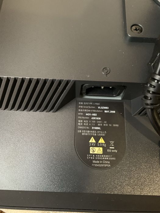 Монітор CCFL TN Lenovo L193pC,1280* 1024,5:4,5мс