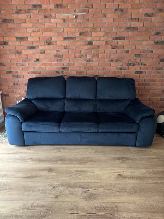 Sofa 3-osobowa granatowa z funkcją spania