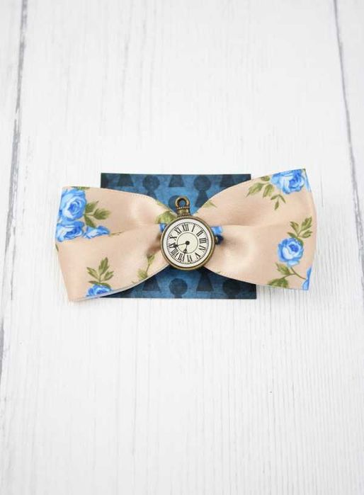 kokardka do włosów zegar spinka vintage retro boho W01