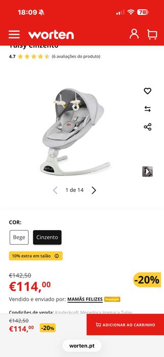 Espreguiçadeira de bebé