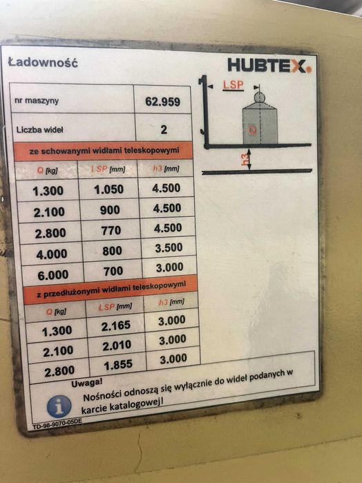 HUBTEX MQ60 Wózek widłowy