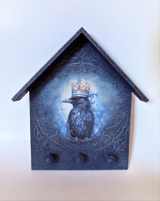 Szafka organizer na klucze domek kruk dark gothic gotycki fantasy style