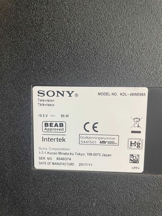 Części do telewizora Sony kdl-49we665