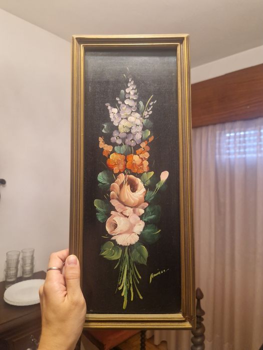 Quadros a óleo com flores