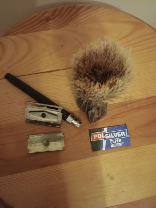Zestaw pędzel i maszynka do golenia Old vintage