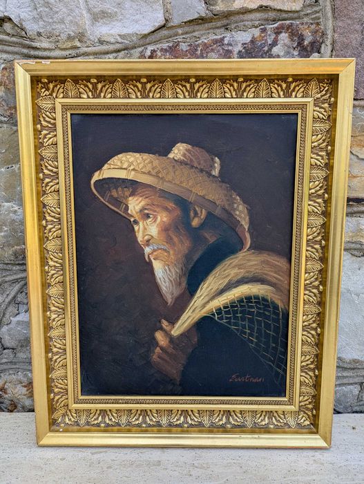 Portret Sygn. Obraz Olejny Złota Rama