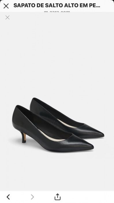 Sapato alto em pele - tacão médio