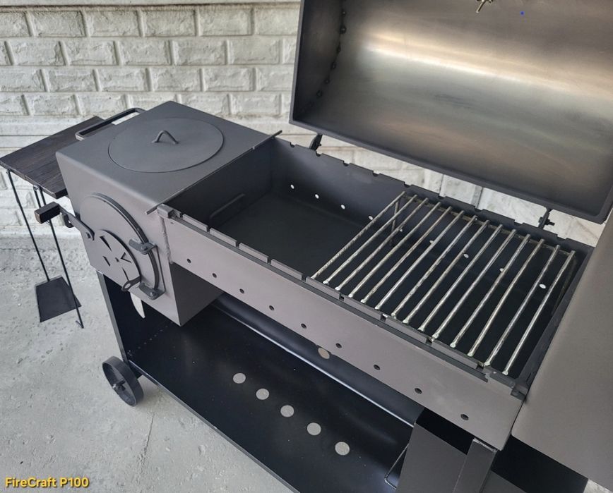 •5мм! 100% НЕ ПРОГОРИТЬ! Мангал Смокер з Піччю під казан та коптильнею