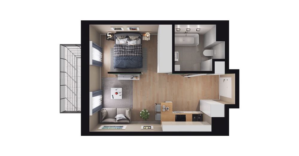 1-pokojowe mieszkanie 30m2 + balkon Bez Prowizji