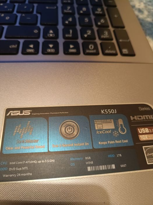Portátil ASUS i7  upgrade para disco SSD