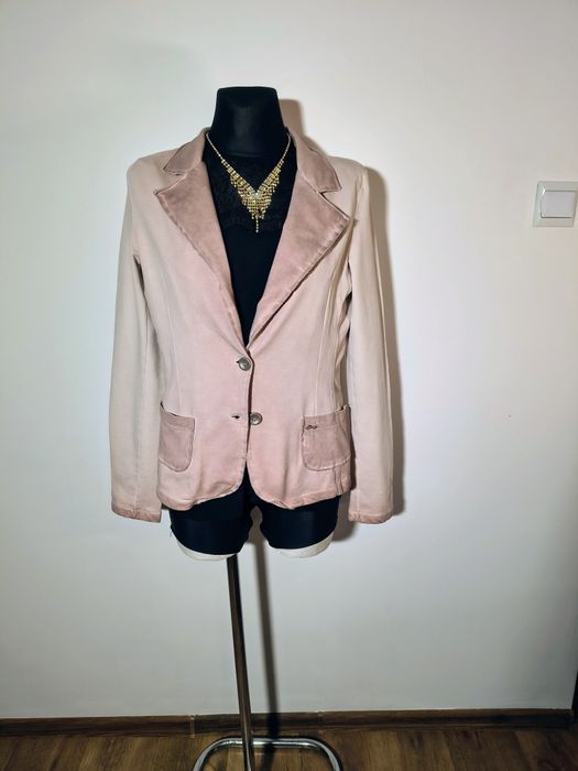 Bawełniana marynarka pudrowy róż r. L