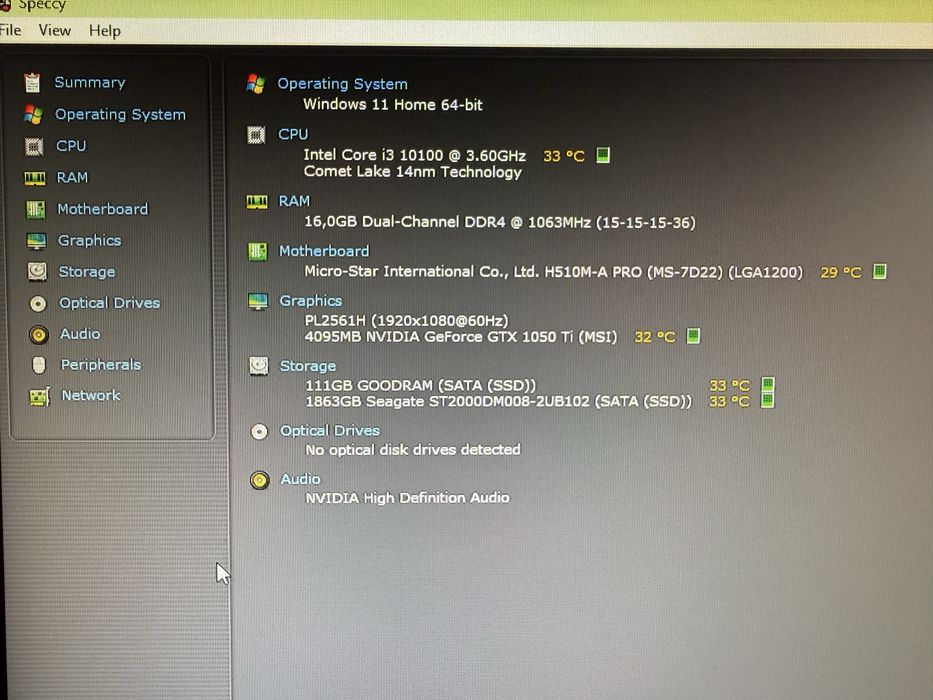 ZESTAW GAMINGOWY | i3-10100F | 16GB RAM | GTX 1050 Ti | 2TB+120GB SSD