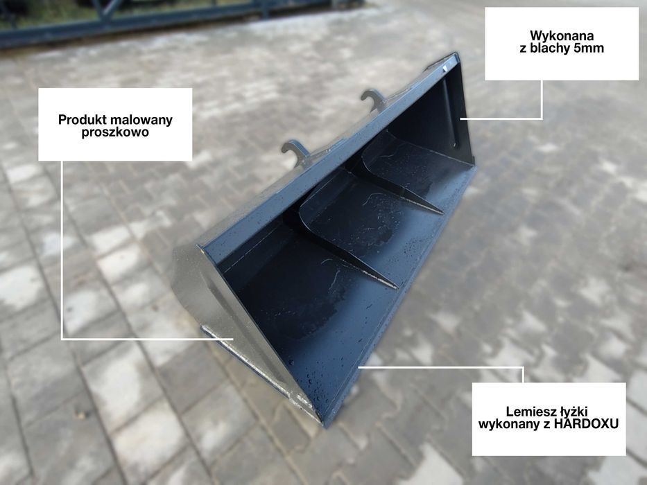 Łyżka do materiałów sypkich Metal-Technik Blacha 5mm HARDOX Wzmocniona