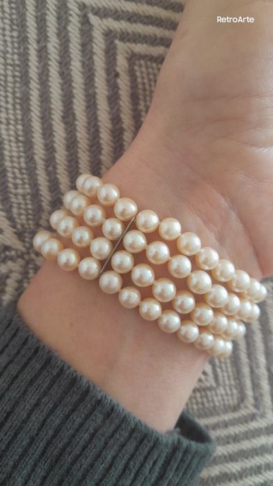 18cm Retro Bransoletka Złoto 585 Szafiry Perły Akoya WYCENA