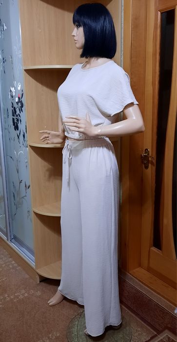 Костюм Shein жатка р. L 40-42 топ блуза брюки палаццо