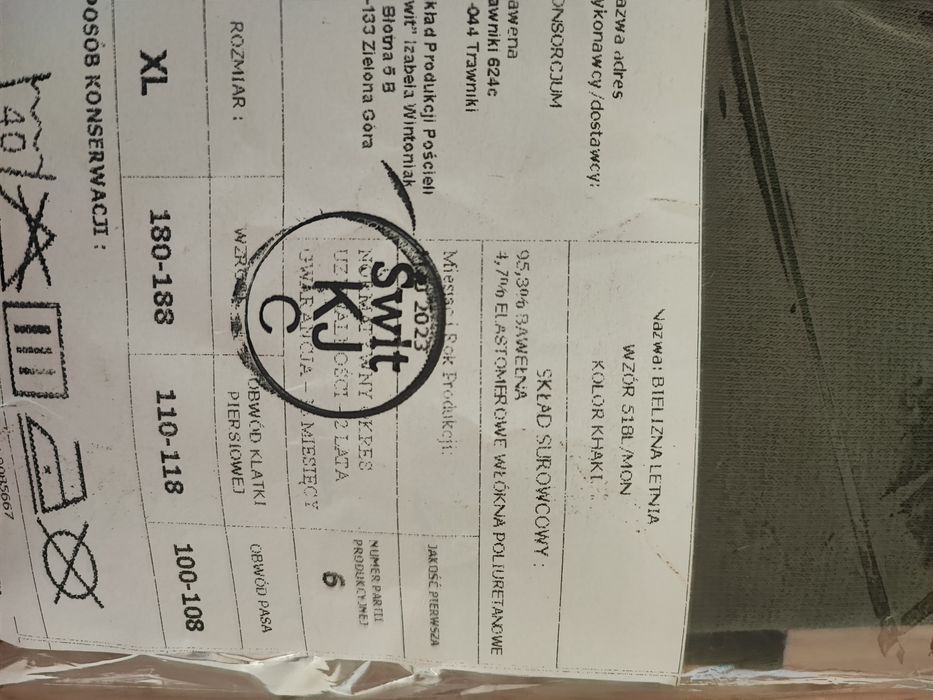 Bielizna letnia 518L, koszulka, bokserki, L, nowe,