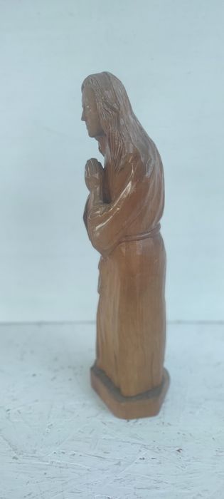 Figura Matka Boska Madonna Modlitwa Rzeźba Drewno sygnowana