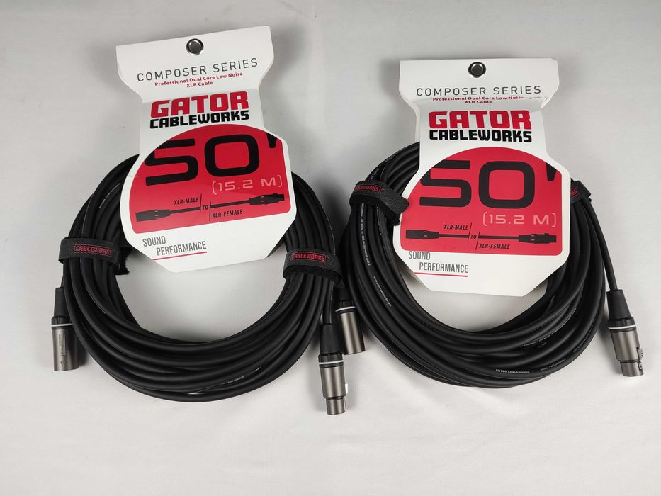 2 Cabos XLR Gator CableWorks 15 m NOVOS