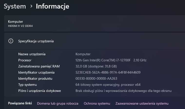 Gaming PC RTX 4060Ti / i7 12700F / 32GB DDR4 / 2TB SSD - okazja!