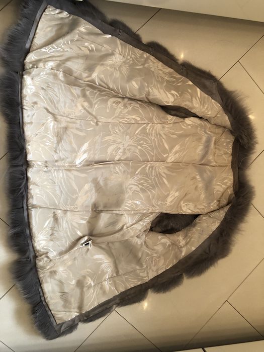 Szara kamizelka z lisa rozmiar 34/36