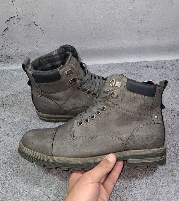 Ботинки Tom Tailor кожаные мужские высокие кроссовки хайтопы